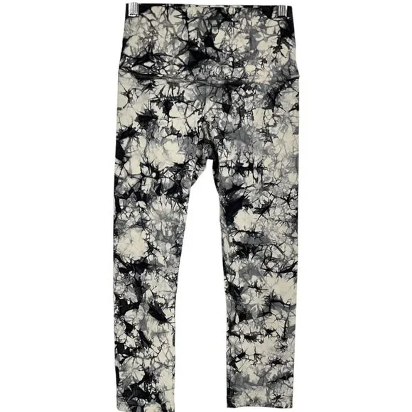 Lululemon Wunder Under Crop Hi-Rise 21" Dual Shibori White Baltic Grey Size 4 - Picture 3 of 5